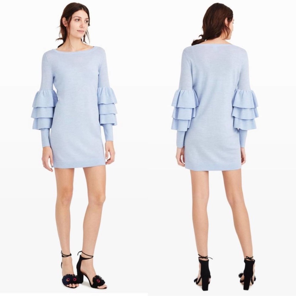 Club Monaco Atollo Tier Sleeve Wool Sweater Dress